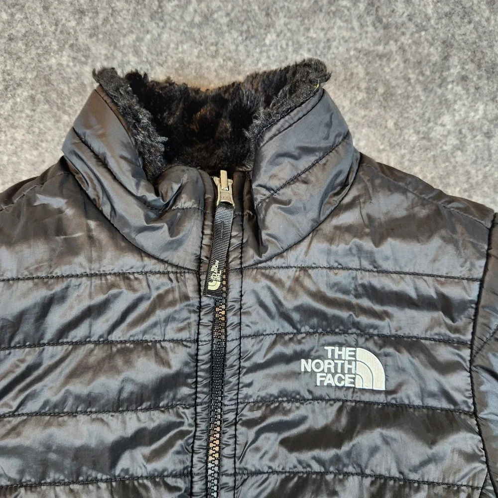 The North Face Reversible Shasta Jacket Girls L Full Zip Faux Fur Insulated - Picture 9 of 12
